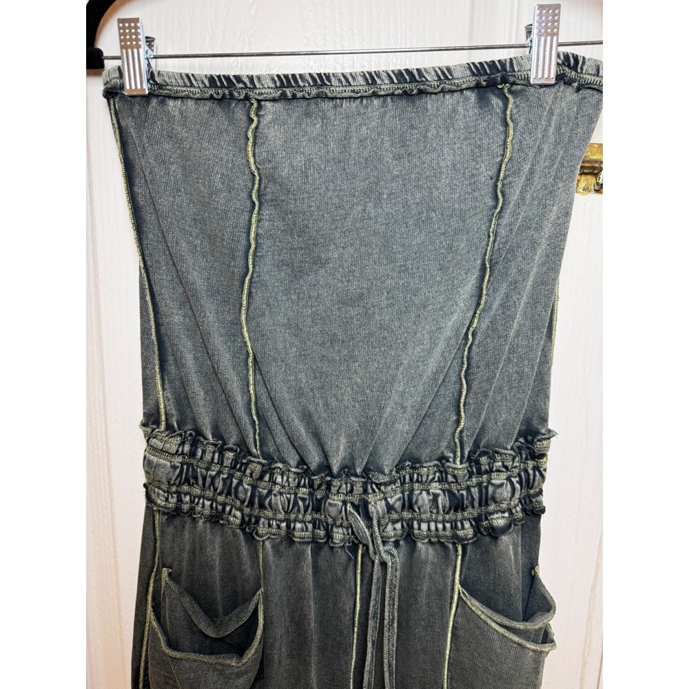 Free People FP One Kaiden Strapless Wide Leg Jumpsuit Smocked Waist Medium - Picture 4 of 9
